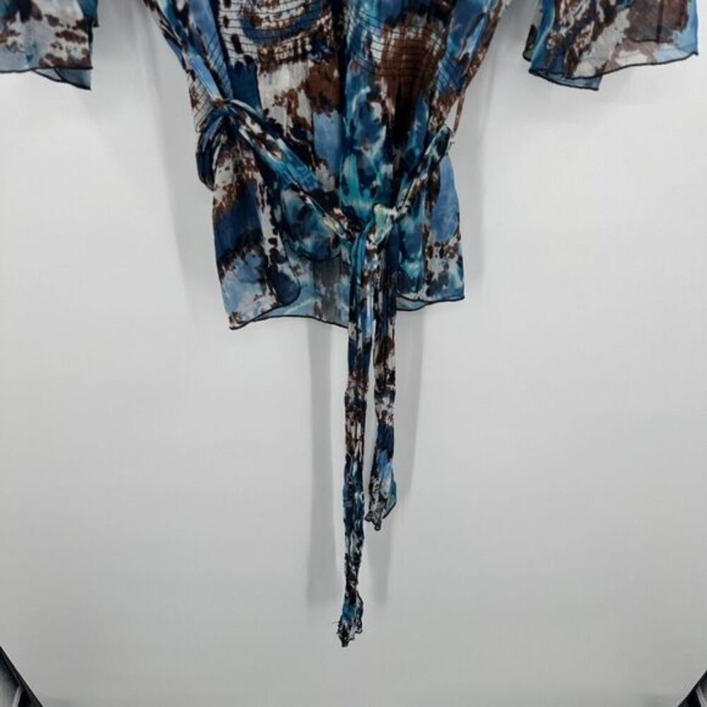 Alberto Makali Piece Set Womens Small Multi‎ Tie Dye Ruffled Trim Button Front - Picture 3 of 12